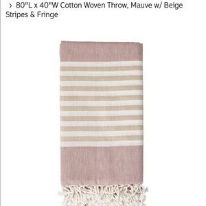 Bloomfield’s Turkish Cotton Throw. Mauve Cream NWT
